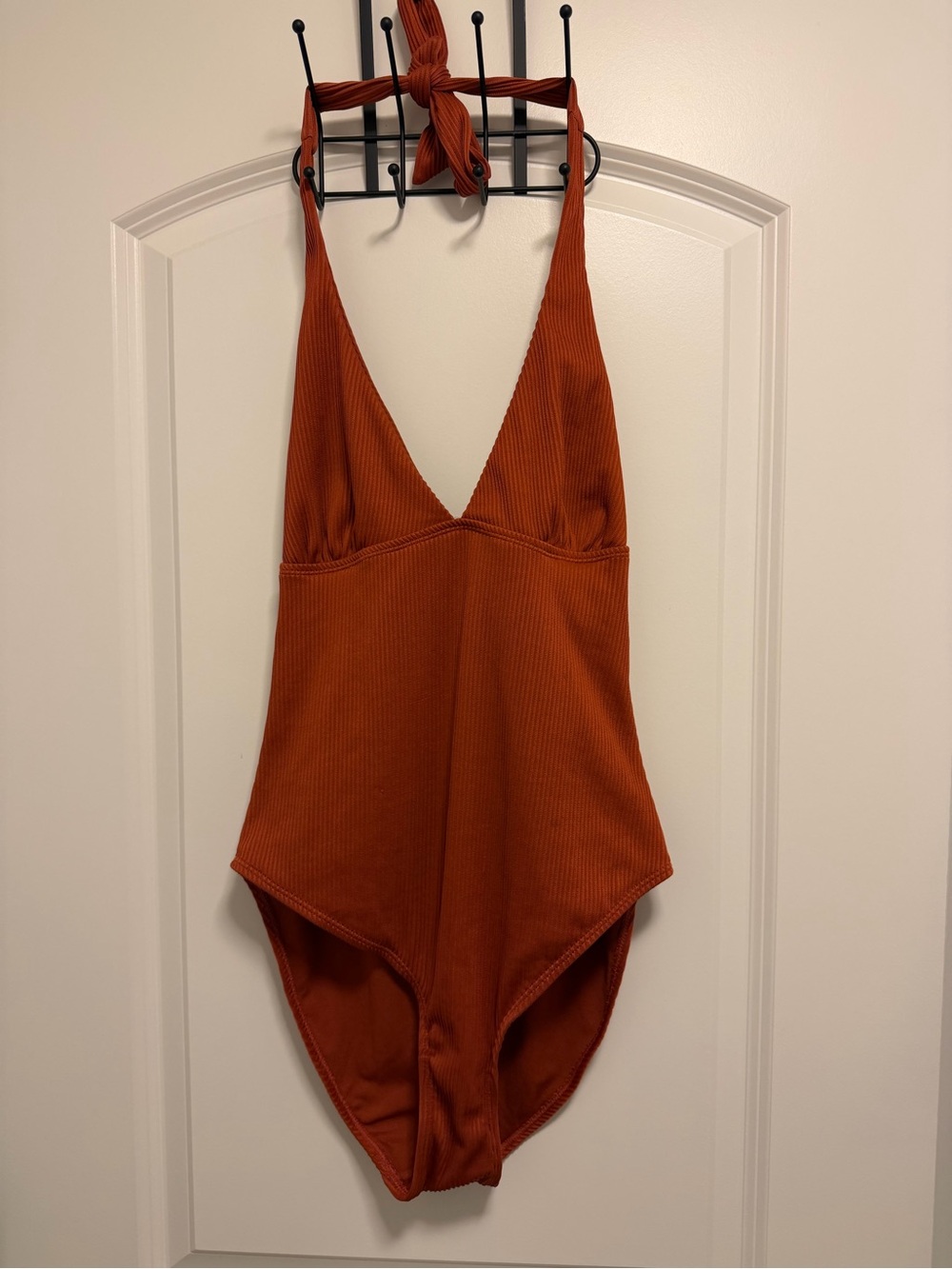 Primark Rust Ribbed Halter One-Piece